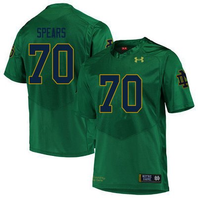 Notre Dame Fighting Irish Men's Hunter Spears #70 Green Under Armour Authentic Stitched College NCAA Football Jersey OJM5299PN